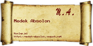 Medek Absolon névjegykártya